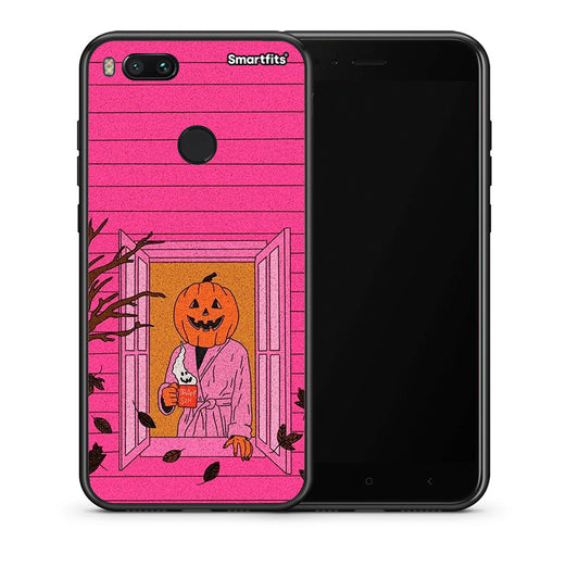 Θήκη Xiaomi Mi A1 Halloween Pumpkin Lady από τη Smartfits με σχέδιο στο πίσω μέρος και μαύρο περίβλημα | Xiaomi Mi A1 Halloween Pumpkin Lady case with colorful back and black bezels