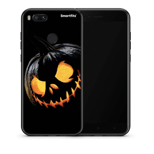 Θήκη Xiaomi Mi A1 Halloween Scary Pumpkin από τη Smartfits με σχέδιο στο πίσω μέρος και μαύρο περίβλημα | Xiaomi Mi A1 Halloween Scary Pumpkin case with colorful back and black bezels