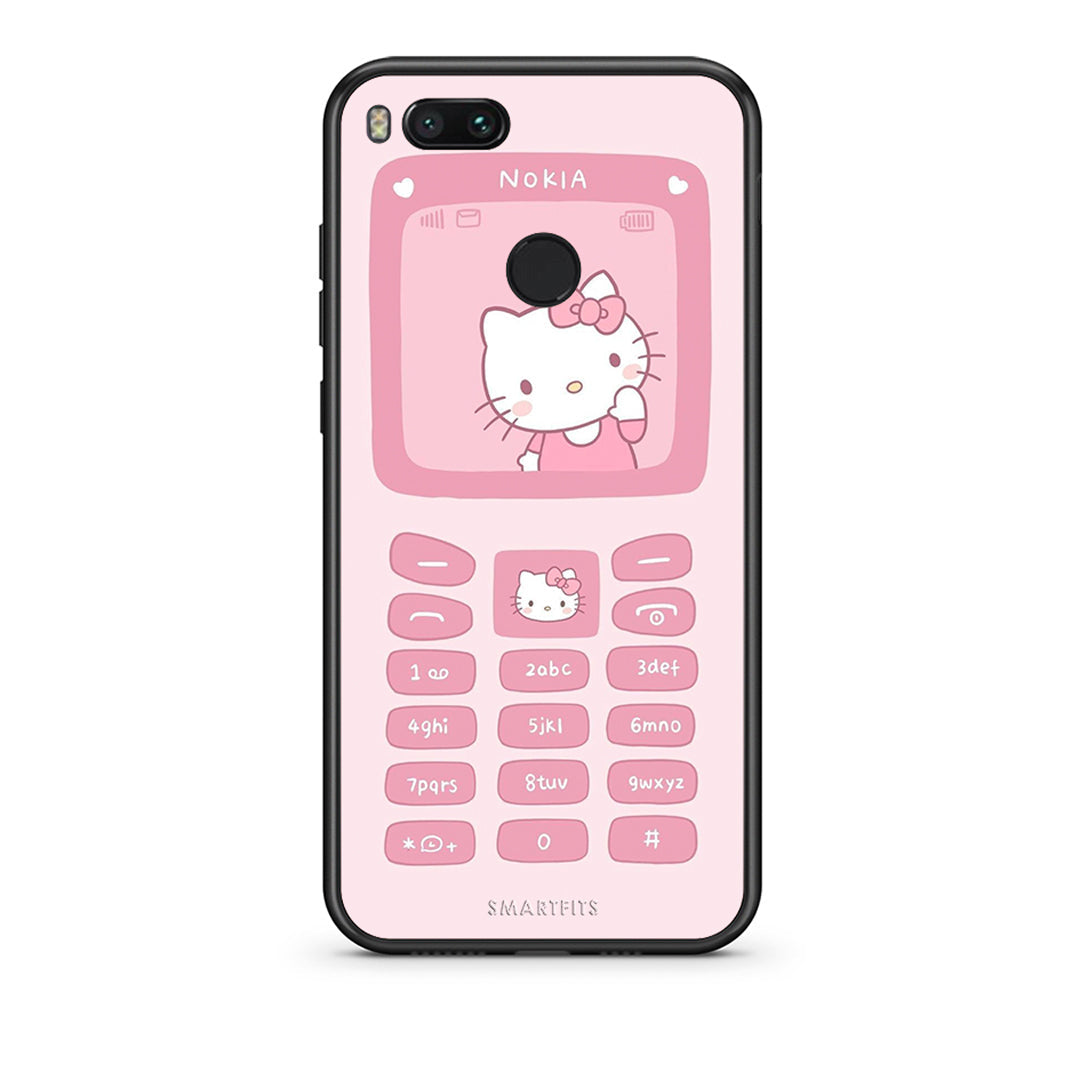 xiaomi mi aHello Kitten Θήκη Αγίου Βαλεντίνου από τη Smartfits με σχέδιο στο πίσω μέρος και μαύρο περίβλημα | Smartphone case with colorful back and black bezels by Smartfits