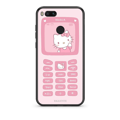 xiaomi mi aHello Kitten Θήκη Αγίου Βαλεντίνου από τη Smartfits με σχέδιο στο πίσω μέρος και μαύρο περίβλημα | Smartphone case with colorful back and black bezels by Smartfits