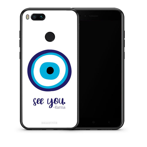Θήκη Xiaomi Mi A1 Karma Says από τη Smartfits με σχέδιο στο πίσω μέρος και μαύρο περίβλημα | Xiaomi Mi A1 Karma Says case with colorful back and black bezels