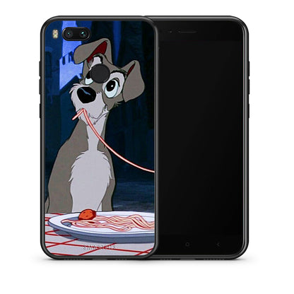 Θήκη Αγίου Βαλεντίνου Xiaomi Mi A1 Lady And Tramp 1 από τη Smartfits με σχέδιο στο πίσω μέρος και μαύρο περίβλημα | Xiaomi Mi A1 Lady And Tramp 1 case with colorful back and black bezels