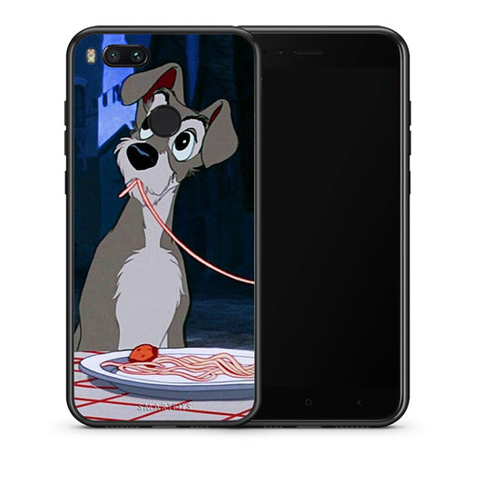 Θήκη Αγίου Βαλεντίνου Xiaomi Mi A1 Lady And Tramp 1 από τη Smartfits με σχέδιο στο πίσω μέρος και μαύρο περίβλημα | Xiaomi Mi A1 Lady And Tramp 1 case with colorful back and black bezels