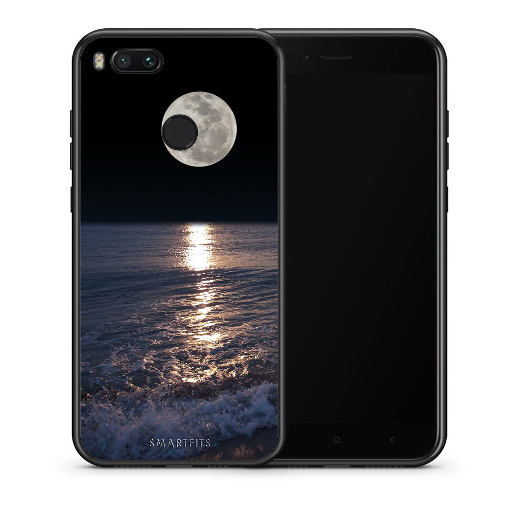 Θήκη Xiaomi Mi A1 Moon Landscape από τη Smartfits με σχέδιο στο πίσω μέρος και μαύρο περίβλημα | Xiaomi Mi A1 Moon Landscape case with colorful back and black bezels