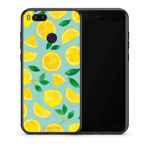 Θήκη Xiaomi Mi A1 Lemons από τη Smartfits με σχέδιο στο πίσω μέρος και μαύρο περίβλημα | Xiaomi Mi A1 Lemons case with colorful back and black bezels