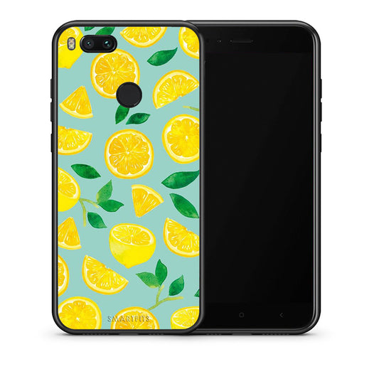 Θήκη Xiaomi Mi A1 Lemons από τη Smartfits με σχέδιο στο πίσω μέρος και μαύρο περίβλημα | Xiaomi Mi A1 Lemons case with colorful back and black bezels