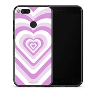 Thumbnail for Θήκη Xiaomi Mi A1 Lilac Hearts από τη Smartfits με σχέδιο στο πίσω μέρος και μαύρο περίβλημα | Xiaomi Mi A1 Lilac Hearts case with colorful back and black bezels
