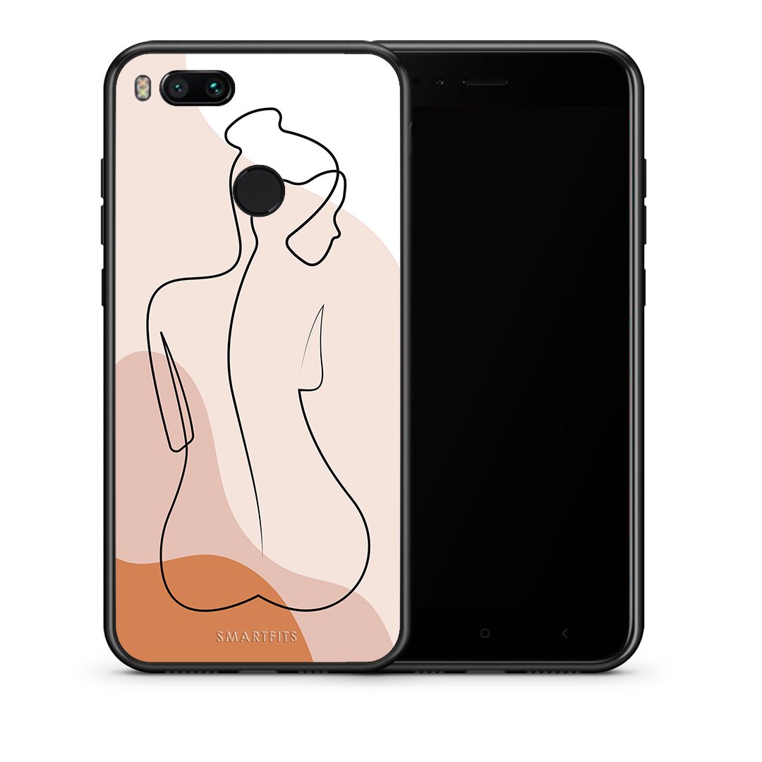 Θήκη Xiaomi Mi A1 LineArt Woman από τη Smartfits με σχέδιο στο πίσω μέρος και μαύρο περίβλημα | Xiaomi Mi A1 LineArt Woman case with colorful back and black bezels