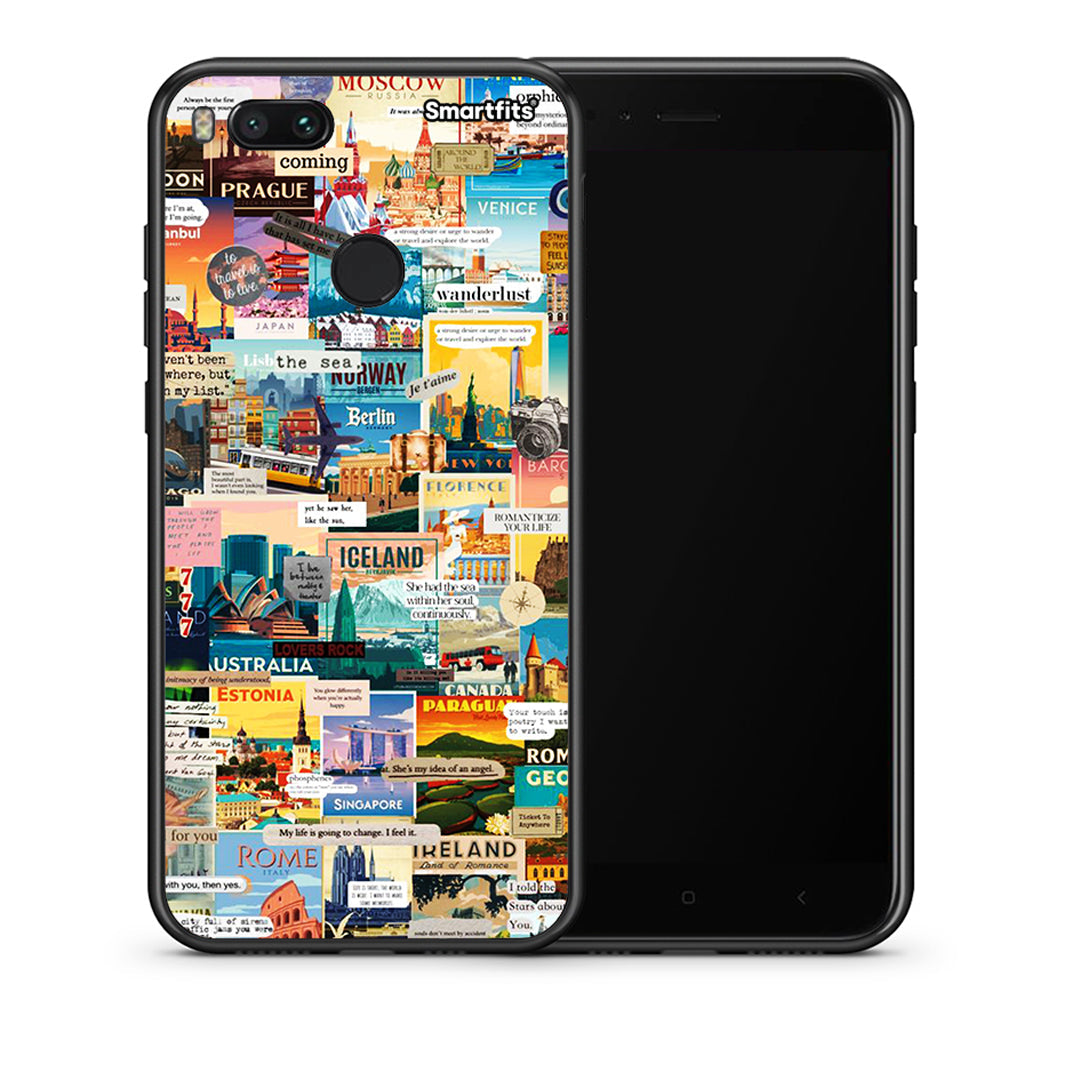 Θήκη Xiaomi Mi A1 Live To Travel από τη Smartfits με σχέδιο στο πίσω μέρος και μαύρο περίβλημα | Xiaomi Mi A1 Live To Travel case with colorful back and black bezels