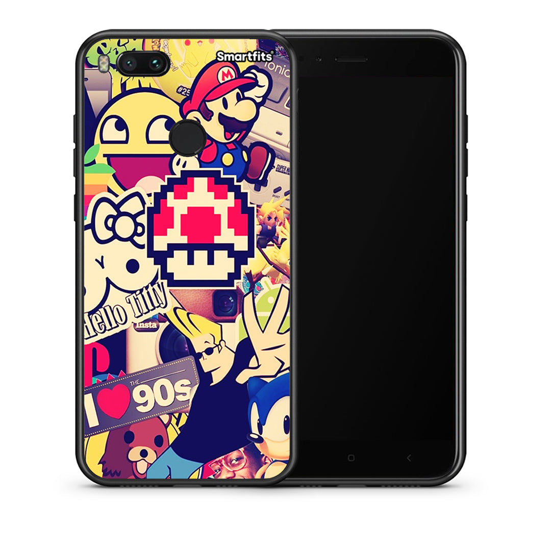 Θήκη Xiaomi Mi A1 Love The 90s από τη Smartfits με σχέδιο στο πίσω μέρος και μαύρο περίβλημα | Xiaomi Mi A1 Love The 90s case with colorful back and black bezels