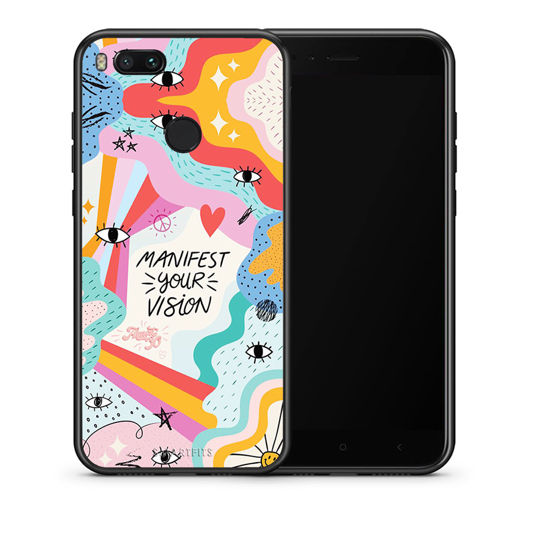 Θήκη Xiaomi Mi A1 Manifest Your Vision από τη Smartfits με σχέδιο στο πίσω μέρος και μαύρο περίβλημα | Xiaomi Mi A1 Manifest Your Vision case with colorful back and black bezels
