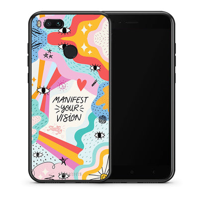 Θήκη Xiaomi Mi A1 Manifest Your Vision από τη Smartfits με σχέδιο στο πίσω μέρος και μαύρο περίβλημα | Xiaomi Mi A1 Manifest Your Vision case with colorful back and black bezels