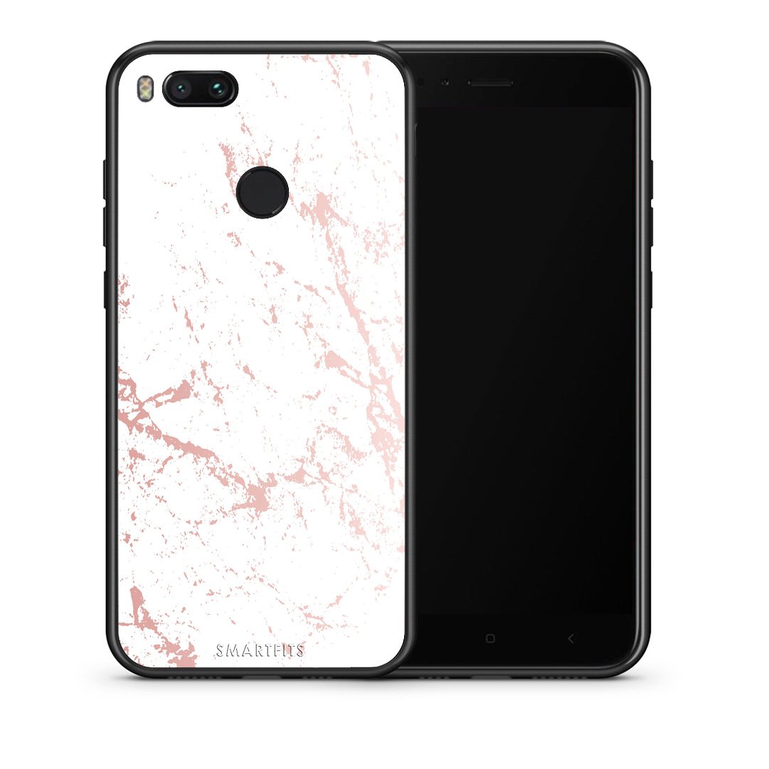 Θήκη Xiaomi Mi A1 Pink Splash Marble από τη Smartfits με σχέδιο στο πίσω μέρος και μαύρο περίβλημα | Xiaomi Mi A1 Pink Splash Marble case with colorful back and black bezels