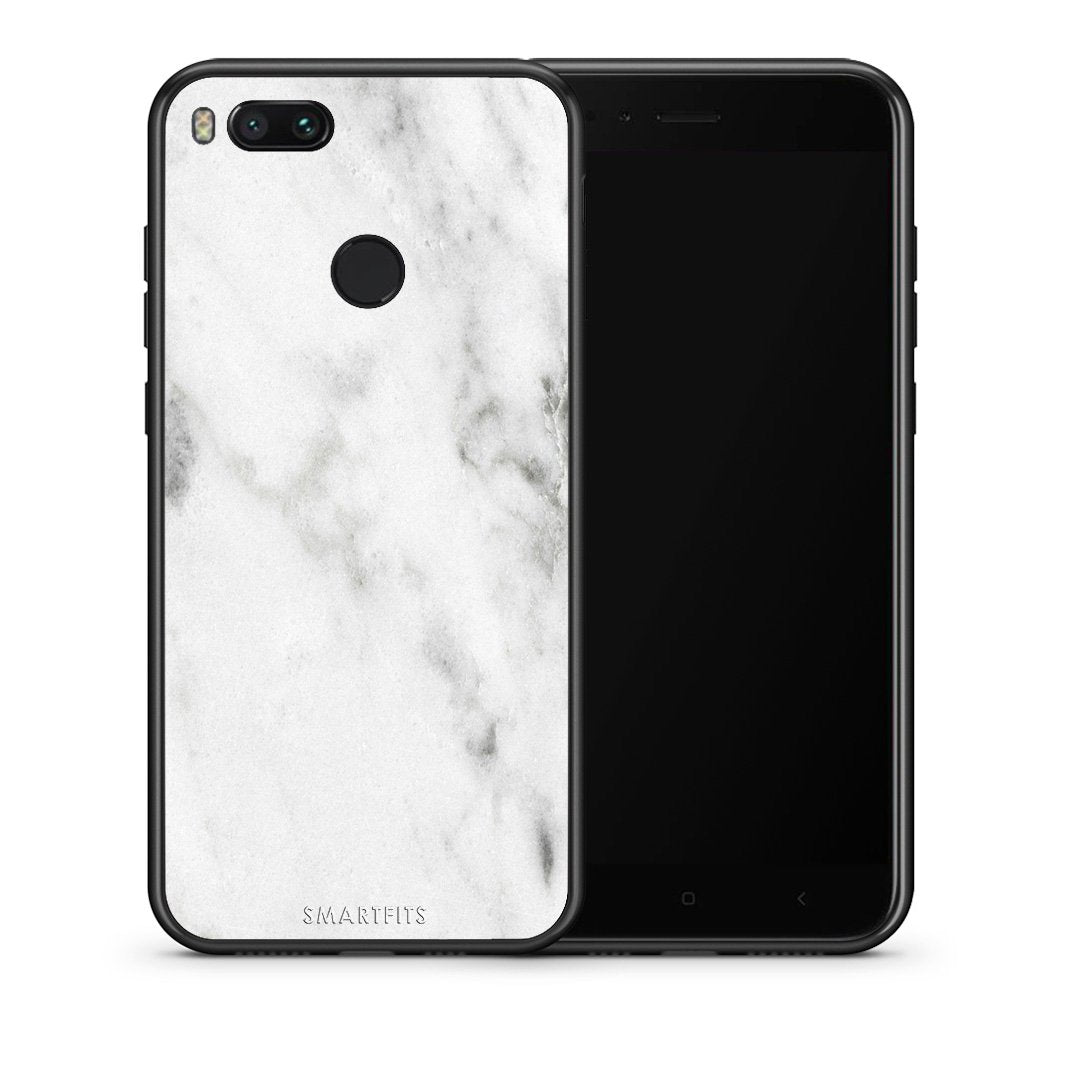 Θήκη Xiaomi Mi A1 White Marble από τη Smartfits με σχέδιο στο πίσω μέρος και μαύρο περίβλημα | Xiaomi Mi A1 White Marble case with colorful back and black bezels