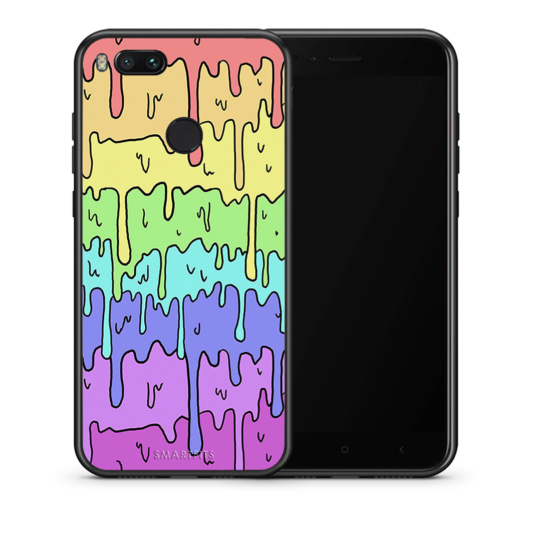 Θήκη Xiaomi Mi A1 Melting Rainbow από τη Smartfits με σχέδιο στο πίσω μέρος και μαύρο περίβλημα | Xiaomi Mi A1 Melting Rainbow case with colorful back and black bezels