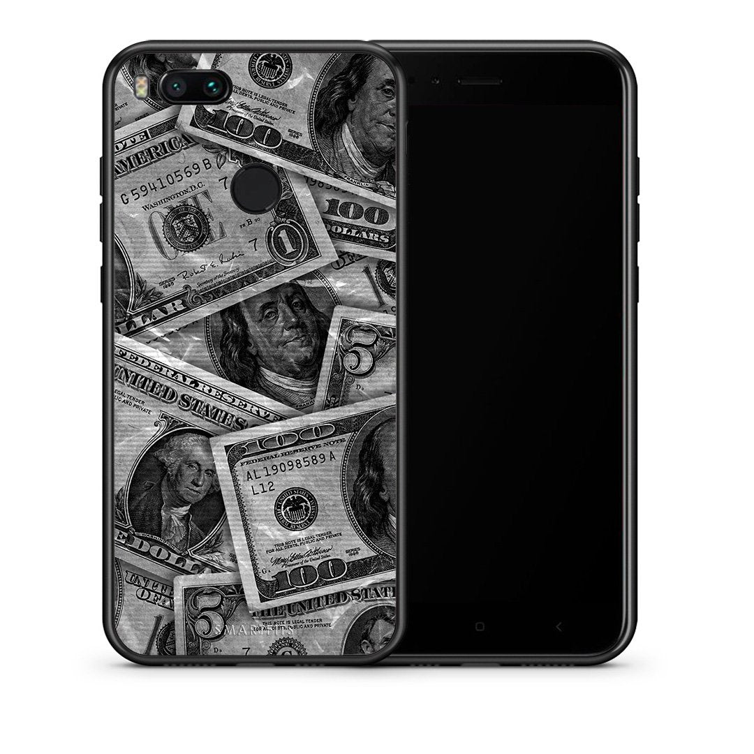 Θήκη Xiaomi Mi A1 Money Dollars από τη Smartfits με σχέδιο στο πίσω μέρος και μαύρο περίβλημα | Xiaomi Mi A1 Money Dollars case with colorful back and black bezels