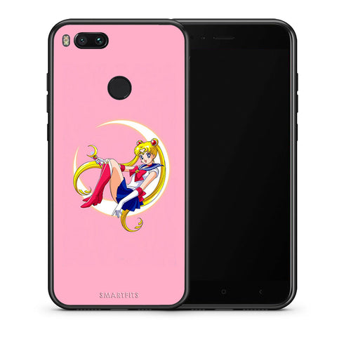 Θήκη Xiaomi Mi A1 Moon Girl από τη Smartfits με σχέδιο στο πίσω μέρος και μαύρο περίβλημα | Xiaomi Mi A1 Moon Girl case with colorful back and black bezels
