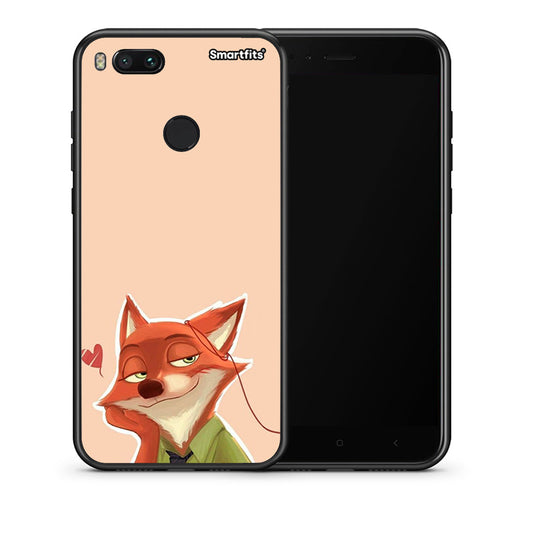 Θήκη Xiaomi Mi A1 Nick Wilde And Judy Hopps Love 1 από τη Smartfits με σχέδιο στο πίσω μέρος και μαύρο περίβλημα | Xiaomi Mi A1 Nick Wilde And Judy Hopps Love 1 case with colorful back and black bezels