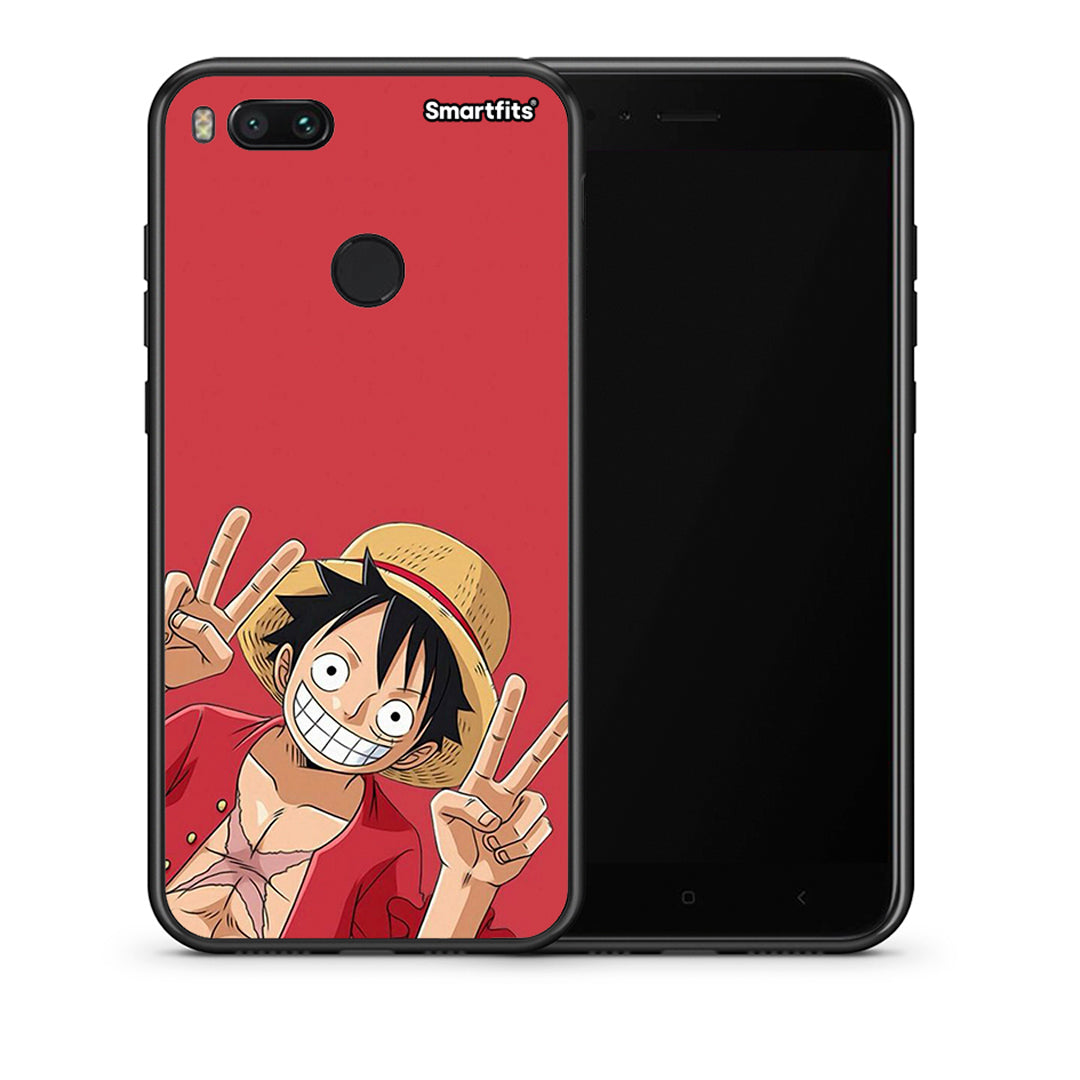 Θήκη Xiaomi Mi A1 Pirate Luffy από τη Smartfits με σχέδιο στο πίσω μέρος και μαύρο περίβλημα | Xiaomi Mi A1 Pirate Luffy case with colorful back and black bezels