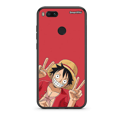 xiaomi mi aPirate Luffy Θήκη από τη Smartfits με σχέδιο στο πίσω μέρος και μαύρο περίβλημα | Smartphone case with colorful back and black bezels by Smartfits