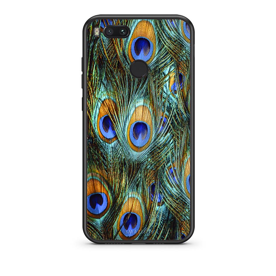 xiaomi mi aReal Peacock Feathers θήκη από τη Smartfits με σχέδιο στο πίσω μέρος και μαύρο περίβλημα | Smartphone case with colorful back and black bezels by Smartfits