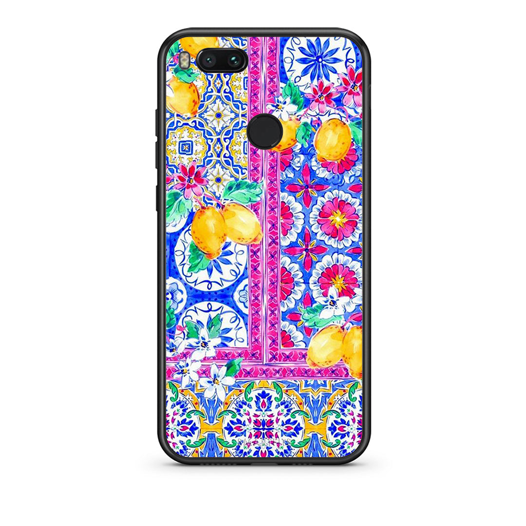 xiaomi mi aRetro Spring θήκη από τη Smartfits με σχέδιο στο πίσω μέρος και μαύρο περίβλημα | Smartphone case with colorful back and black bezels by Smartfits