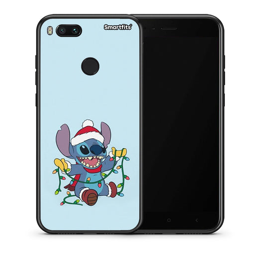 Θήκη Xiaomi Mi A1 Santa Stich από τη Smartfits με σχέδιο στο πίσω μέρος και μαύρο περίβλημα | Xiaomi Mi A1 Santa Stich case with colorful back and black bezels