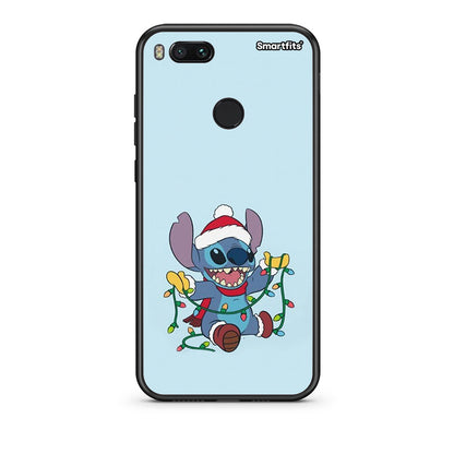 xiaomi mi aSanta Stich θήκη από τη Smartfits με σχέδιο στο πίσω μέρος και μαύρο περίβλημα | Smartphone case with colorful back and black bezels by Smartfits