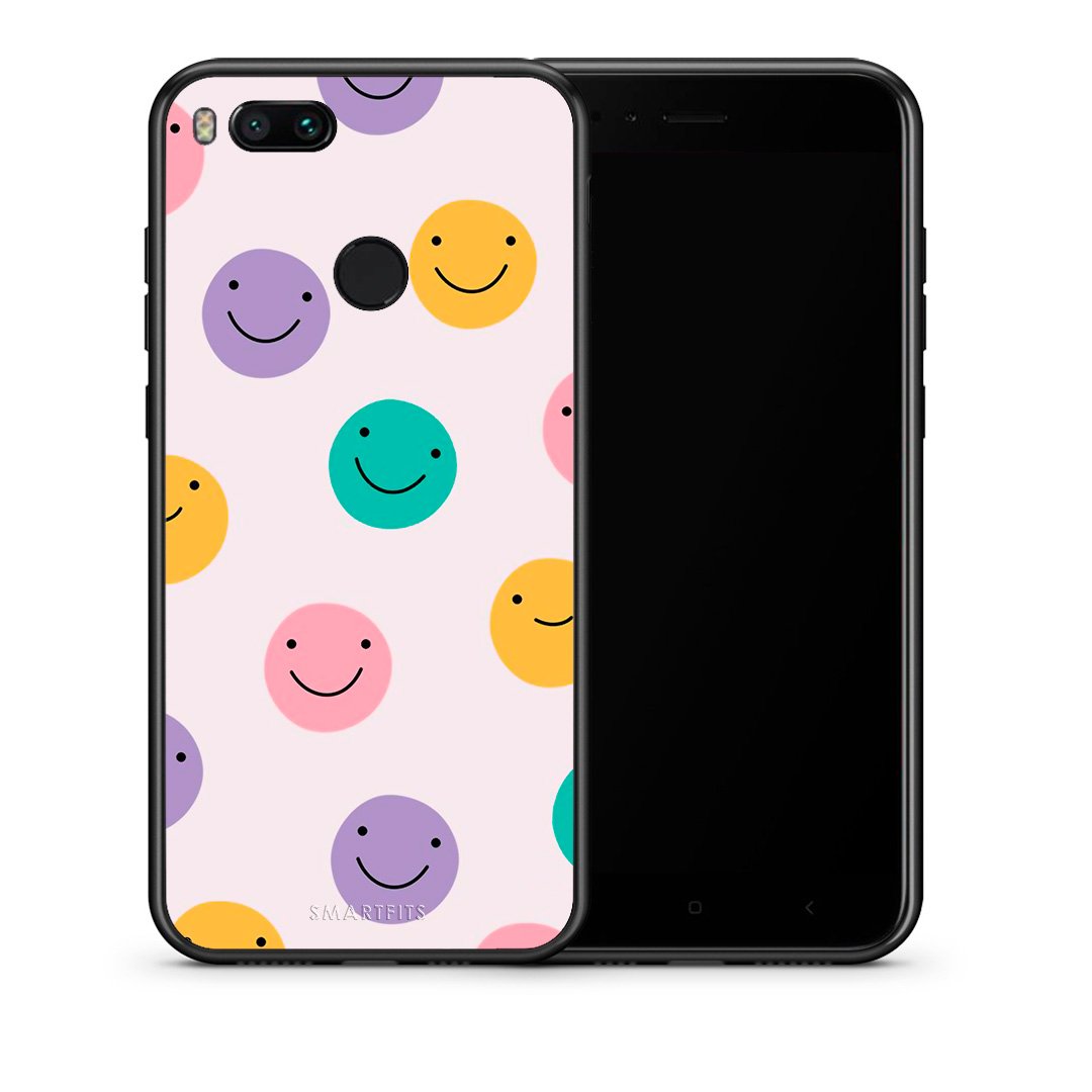 Θήκη Xiaomi Mi A1 Smiley Faces από τη Smartfits με σχέδιο στο πίσω μέρος και μαύρο περίβλημα | Xiaomi Mi A1 Smiley Faces case with colorful back and black bezels