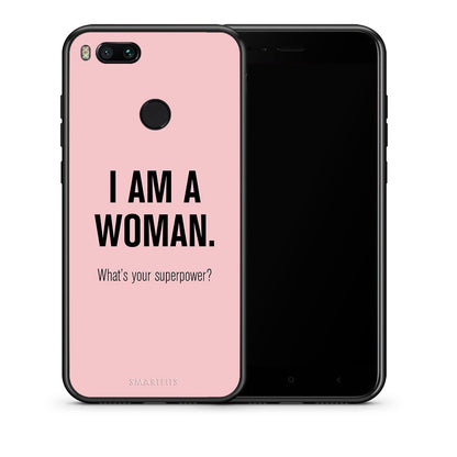 Θήκη Xiaomi Mi A1 Superpower Woman από τη Smartfits με σχέδιο στο πίσω μέρος και μαύρο περίβλημα | Xiaomi Mi A1 Superpower Woman case with colorful back and black bezels