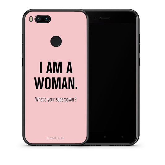 Θήκη Xiaomi Mi A1 Superpower Woman από τη Smartfits με σχέδιο στο πίσω μέρος και μαύρο περίβλημα | Xiaomi Mi A1 Superpower Woman case with colorful back and black bezels