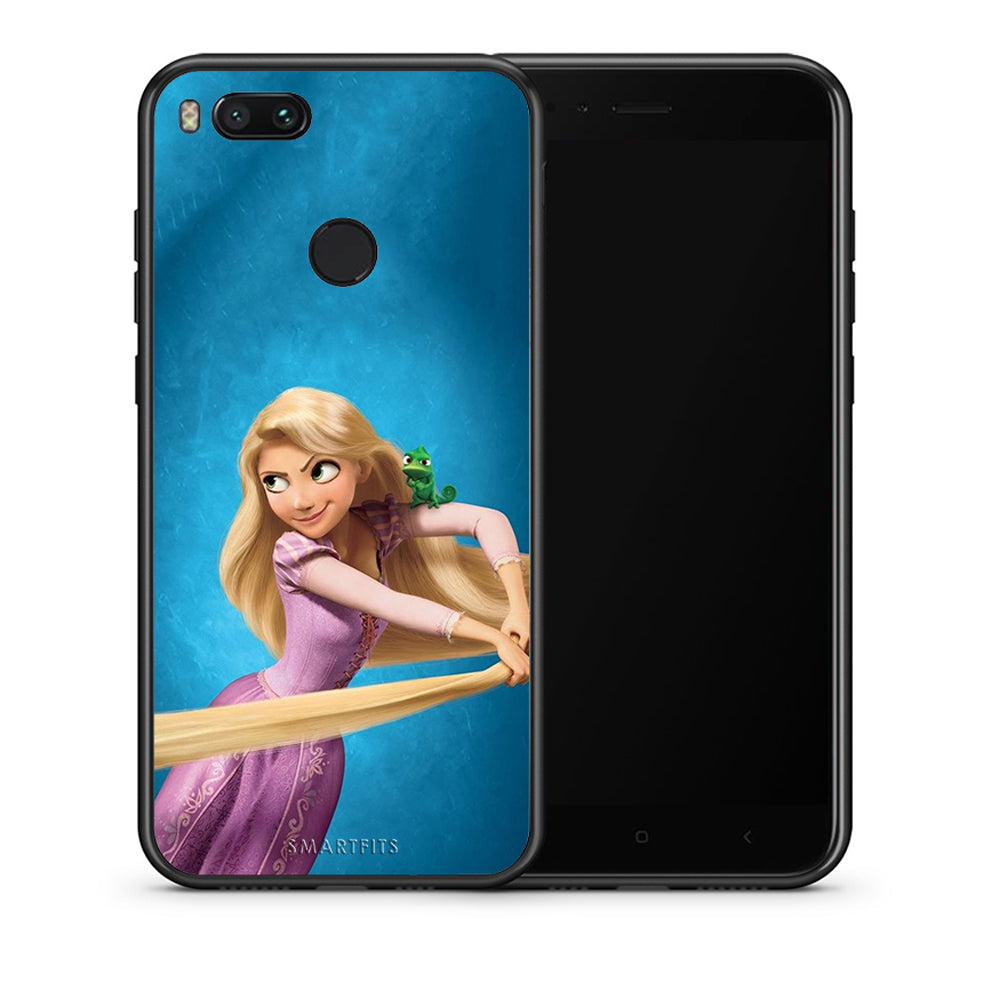 Θήκη Αγίου Βαλεντίνου Xiaomi Mi A1 Tangled 2 από τη Smartfits με σχέδιο στο πίσω μέρος και μαύρο περίβλημα | Xiaomi Mi A1 Tangled 2 case with colorful back and black bezels