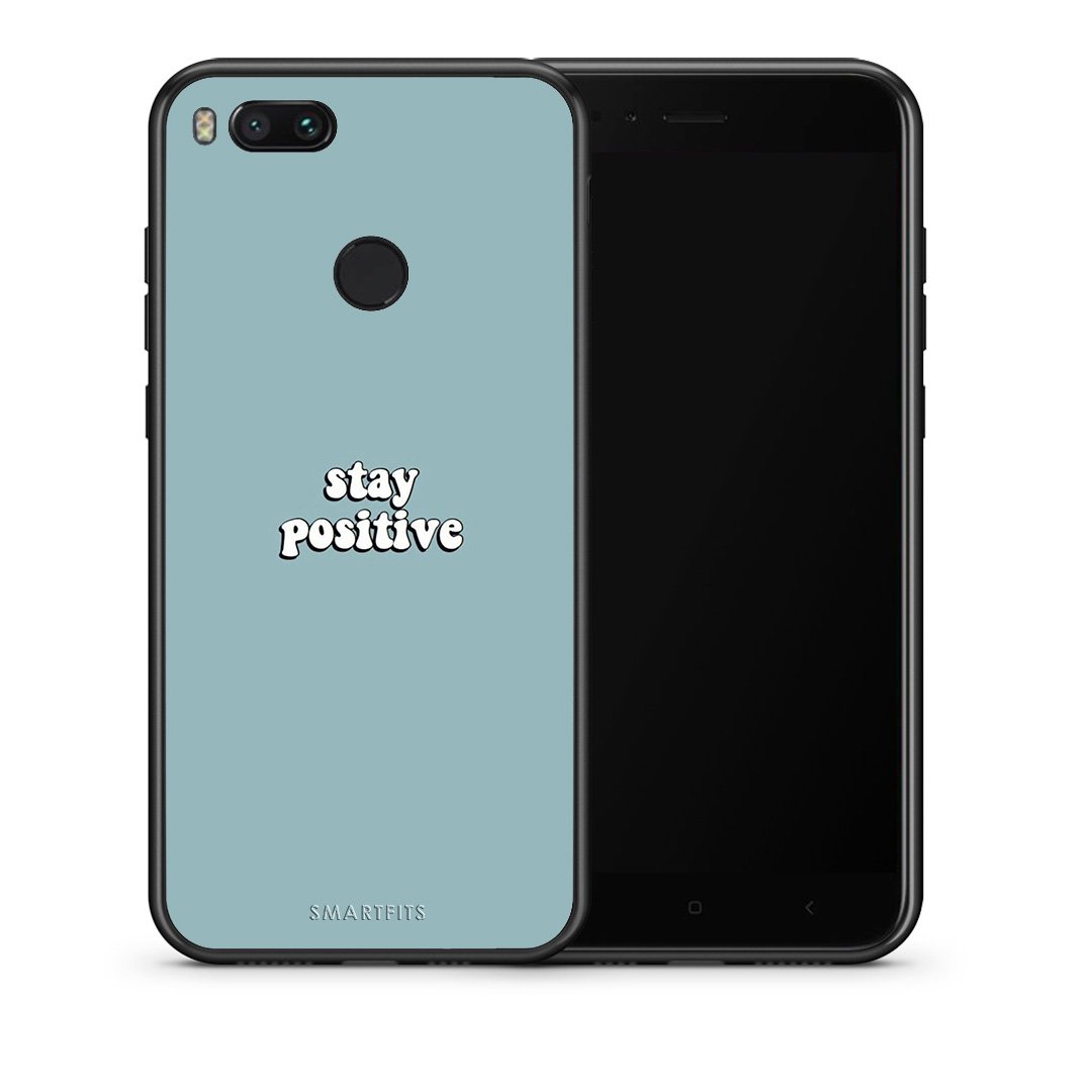 Θήκη Xiaomi Mi A1 Positive Text από τη Smartfits με σχέδιο στο πίσω μέρος και μαύρο περίβλημα | Xiaomi Mi A1 Positive Text case with colorful back and black bezels