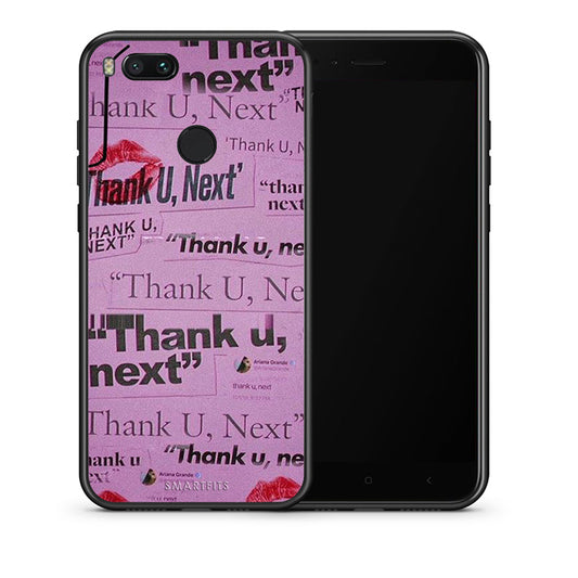 Θήκη Αγίου Βαλεντίνου Xiaomi Mi A1 Thank You Next από τη Smartfits με σχέδιο στο πίσω μέρος και μαύρο περίβλημα | Xiaomi Mi A1 Thank You Next case with colorful back and black bezels