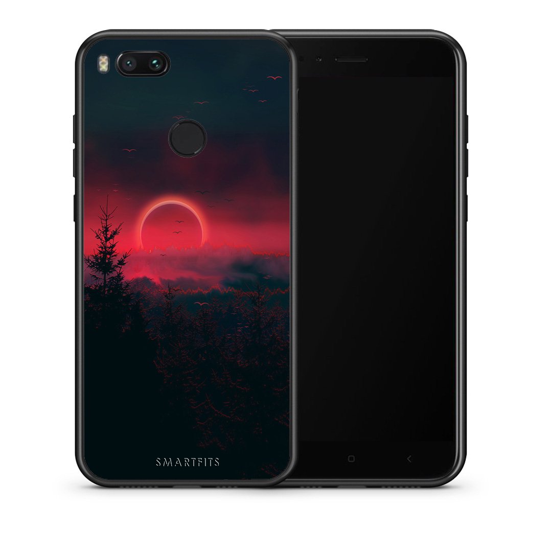 Θήκη Xiaomi Mi A1 Sunset Tropic από τη Smartfits με σχέδιο στο πίσω μέρος και μαύρο περίβλημα | Xiaomi Mi A1 Sunset Tropic case with colorful back and black bezels