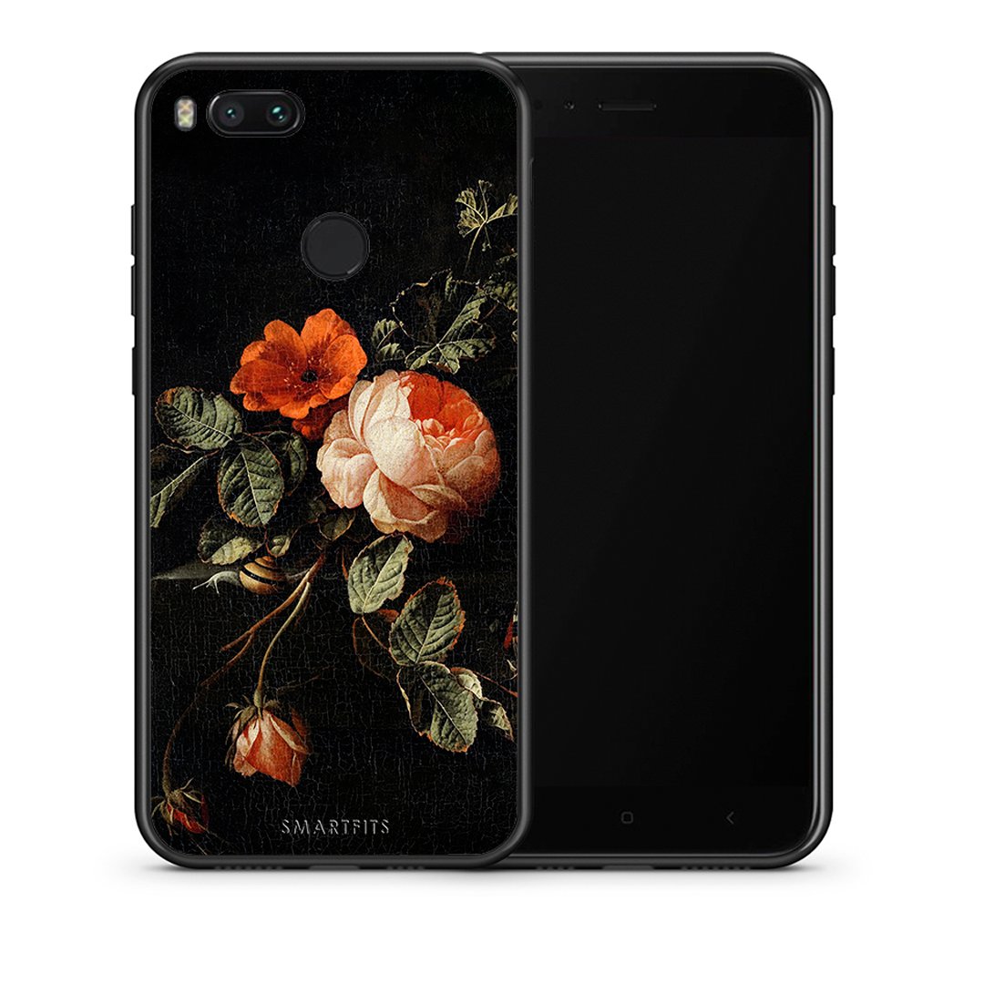 Θήκη Xiaomi Mi A1 Vintage Roses από τη Smartfits με σχέδιο στο πίσω μέρος και μαύρο περίβλημα | Xiaomi Mi A1 Vintage Roses case with colorful back and black bezels