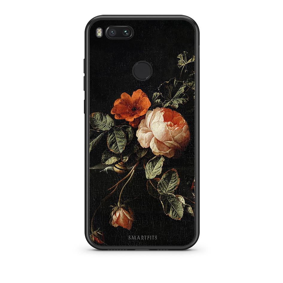 xiaomi mi aVintage Roses θήκη από τη Smartfits με σχέδιο στο πίσω μέρος και μαύρο περίβλημα | Smartphone case with colorful back and black bezels by Smartfits