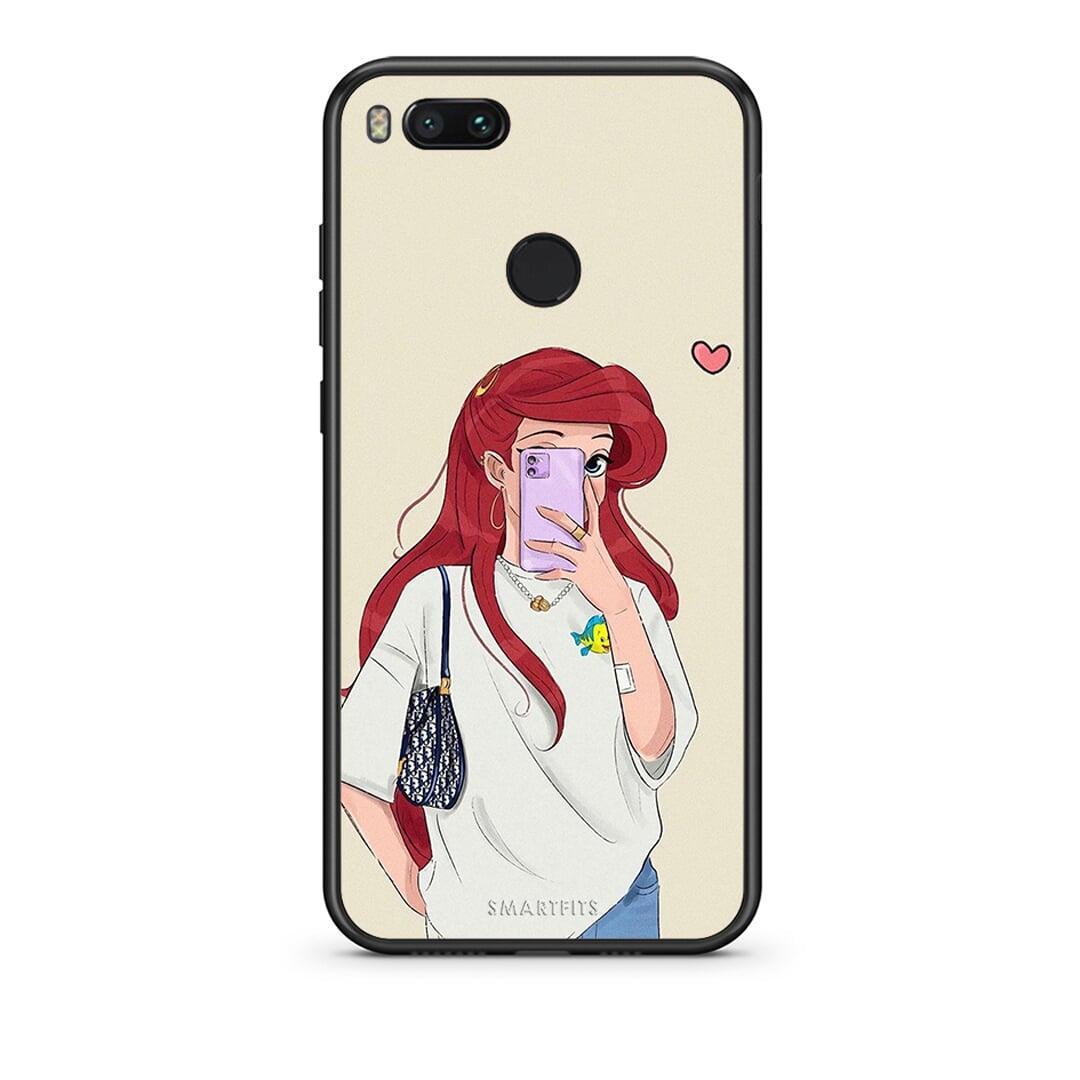 xiaomi mi aWalking Mermaid Θήκη από τη Smartfits με σχέδιο στο πίσω μέρος και μαύρο περίβλημα | Smartphone case with colorful back and black bezels by Smartfits