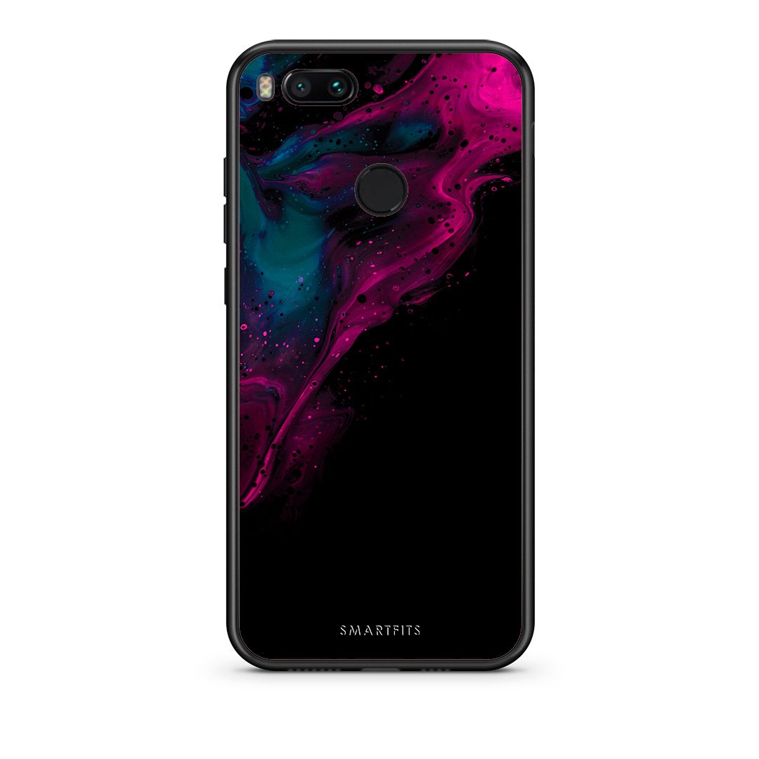4 - xiaomi mi aPink Black Watercolor case, cover, bumper