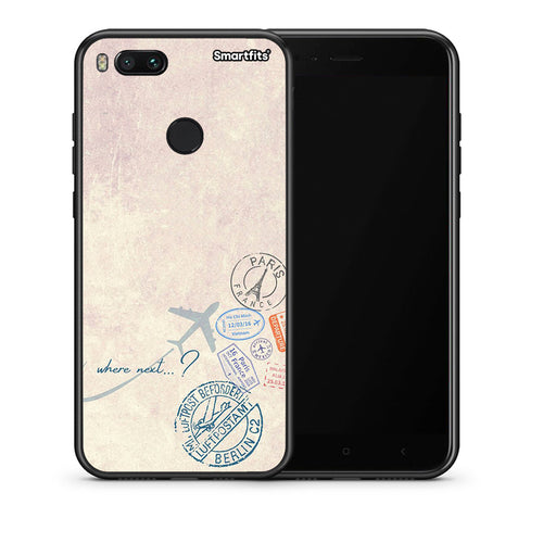 Θήκη Xiaomi Mi A1 Where Next από τη Smartfits με σχέδιο στο πίσω μέρος και μαύρο περίβλημα | Xiaomi Mi A1 Where Next case with colorful back and black bezels