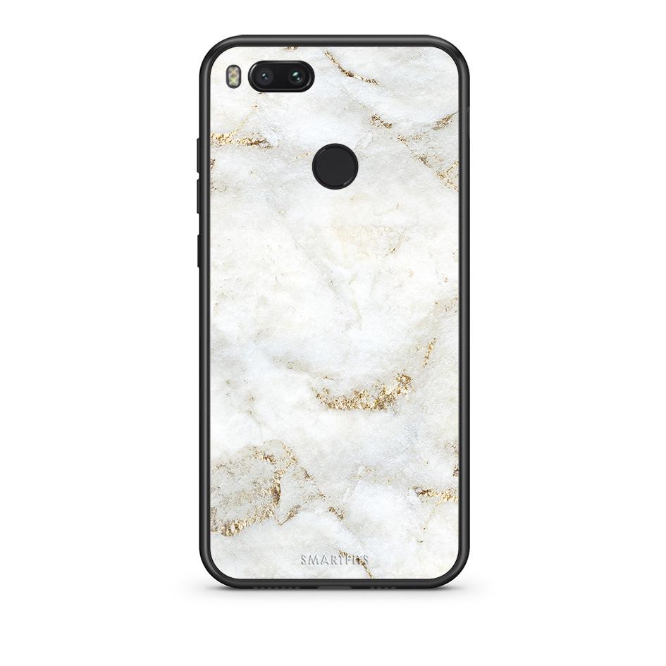 xiaomi mi aWhite Gold Marble θήκη από τη Smartfits με σχέδιο στο πίσω μέρος και μαύρο περίβλημα | Smartphone case with colorful back and black bezels by Smartfits