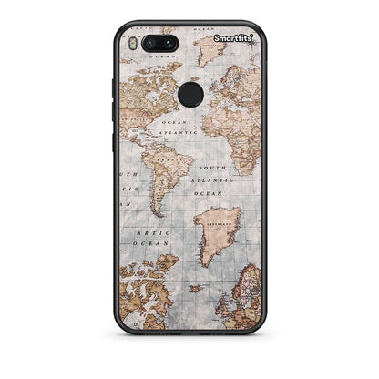 xiaomi mi aWorld Map Θήκη από τη Smartfits με σχέδιο στο πίσω μέρος και μαύρο περίβλημα | Smartphone case with colorful back and black bezels by Smartfits