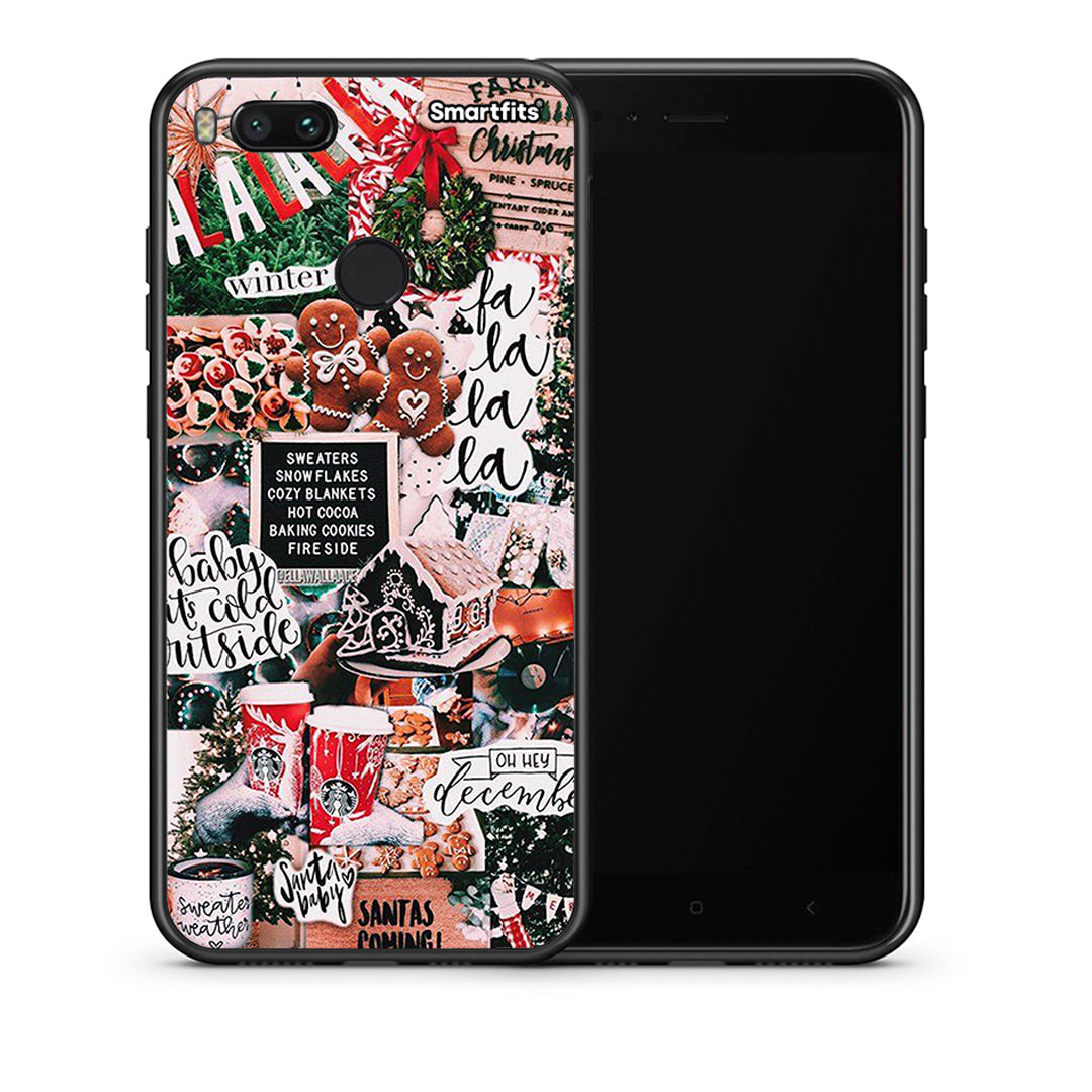 Θήκη Xiaomi Mi A1 Xmas Habbits από τη Smartfits με σχέδιο στο πίσω μέρος και μαύρο περίβλημα | Xiaomi Mi A1 Xmas Habbits case with colorful back and black bezels