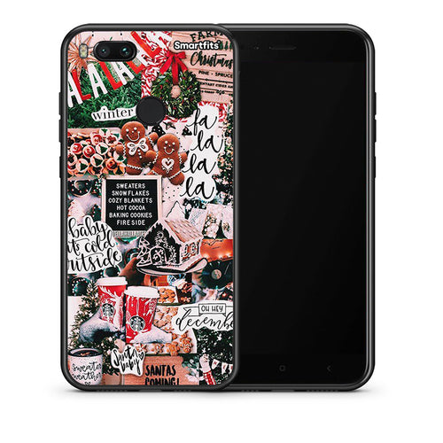 Θήκη Xiaomi Mi A1 Xmas Habbits από τη Smartfits με σχέδιο στο πίσω μέρος και μαύρο περίβλημα | Xiaomi Mi A1 Xmas Habbits case with colorful back and black bezels