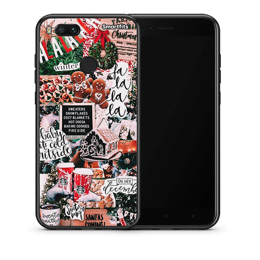 Θήκη Xiaomi Mi A1 Xmas Habbits από τη Smartfits με σχέδιο στο πίσω μέρος και μαύρο περίβλημα | Xiaomi Mi A1 Xmas Habbits case with colorful back and black bezels
