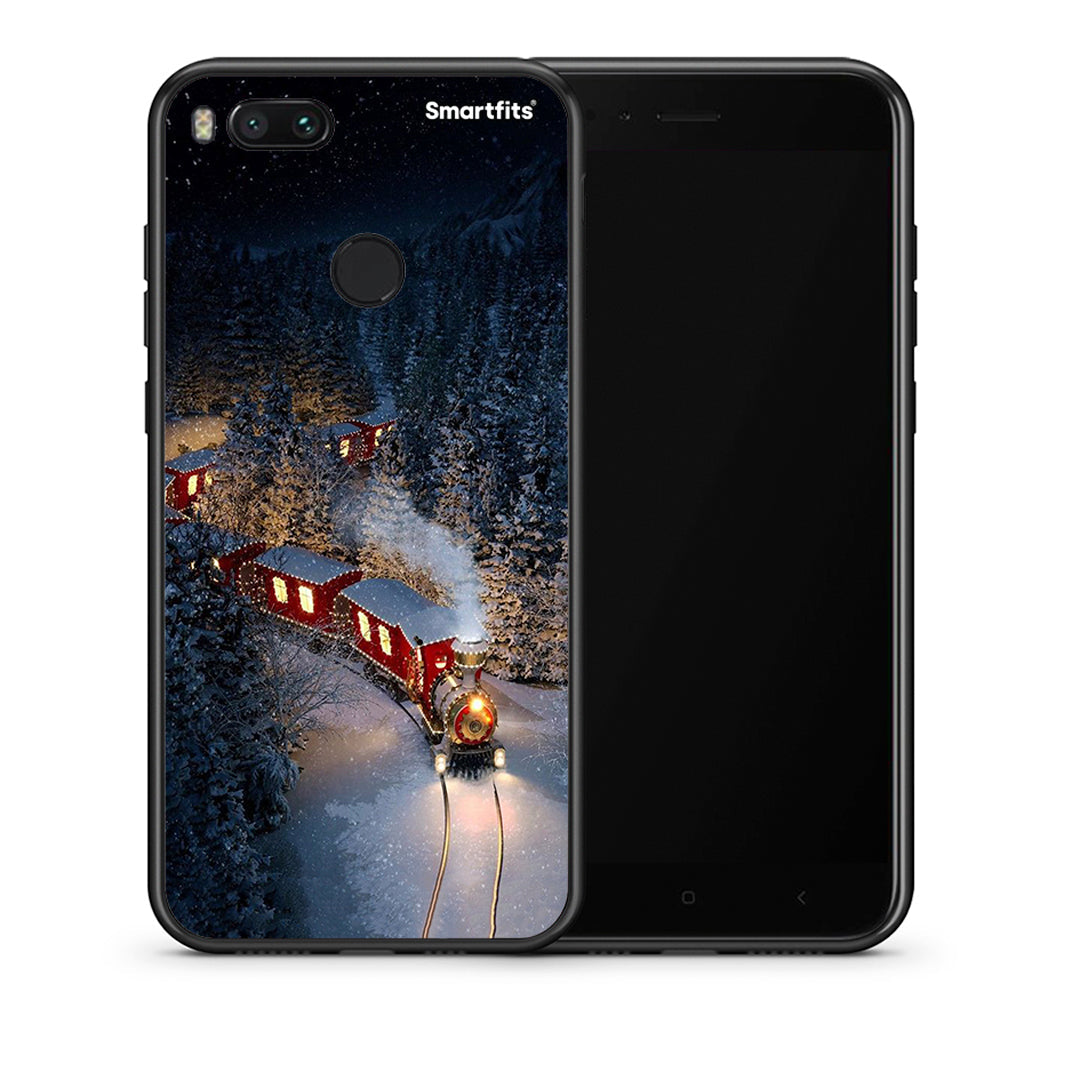 Θήκη Xiaomi Mi A1 Xmas Train από τη Smartfits με σχέδιο στο πίσω μέρος και μαύρο περίβλημα | Xiaomi Mi A1 Xmas Train case with colorful back and black bezels