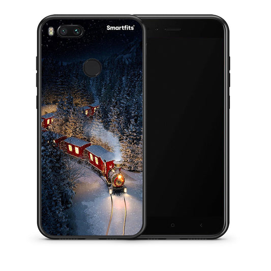 Θήκη Xiaomi Mi A1 Xmas Train από τη Smartfits με σχέδιο στο πίσω μέρος και μαύρο περίβλημα | Xiaomi Mi A1 Xmas Train case with colorful back and black bezels