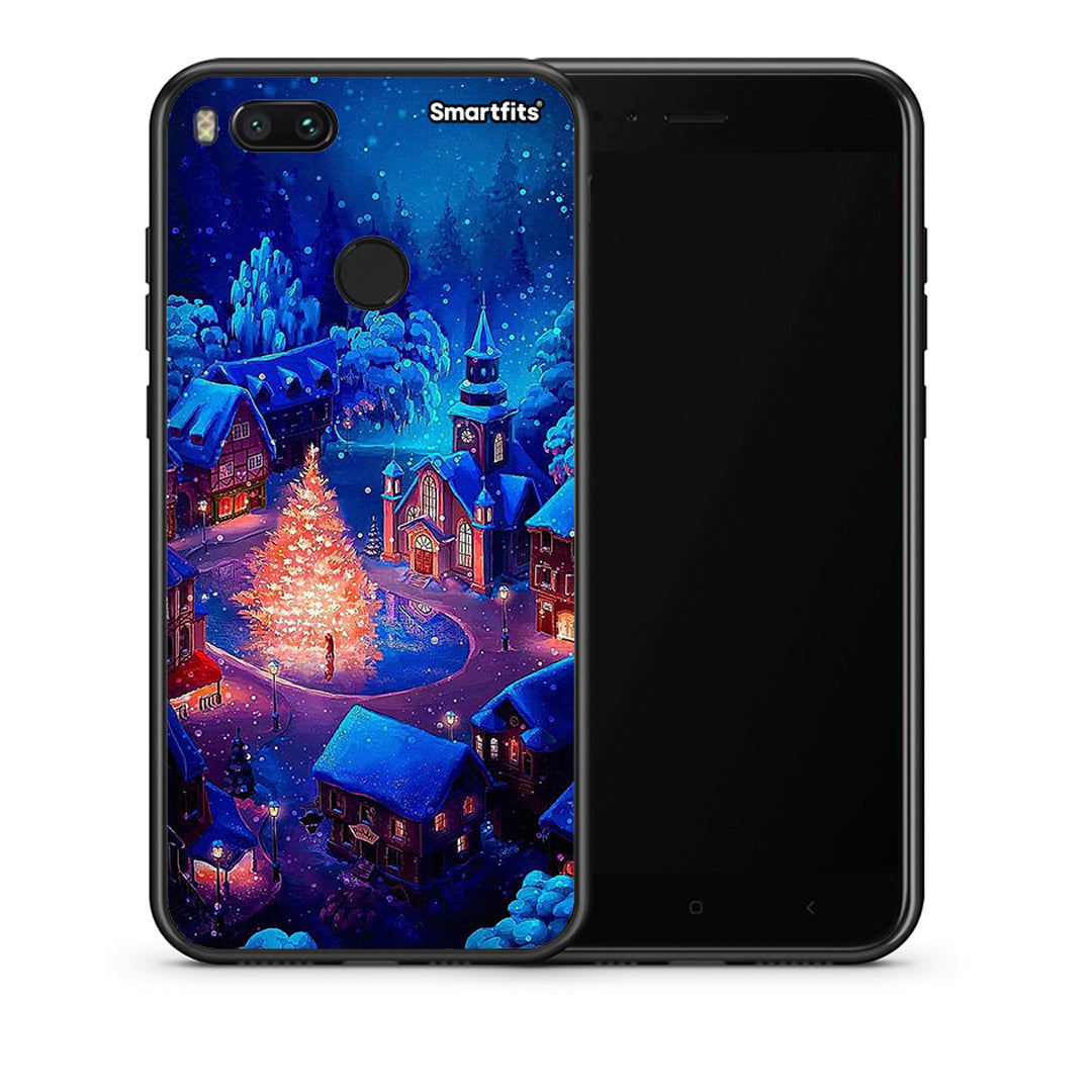 Θήκη Xiaomi Mi A1 Xmas Village από τη Smartfits με σχέδιο στο πίσω μέρος και μαύρο περίβλημα | Xiaomi Mi A1 Xmas Village case with colorful back and black bezels