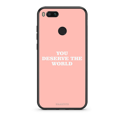 xiaomi mi aYou Deserve The World Θήκη Αγίου Βαλεντίνου από τη Smartfits με σχέδιο στο πίσω μέρος και μαύρο περίβλημα | Smartphone case with colorful back and black bezels by Smartfits