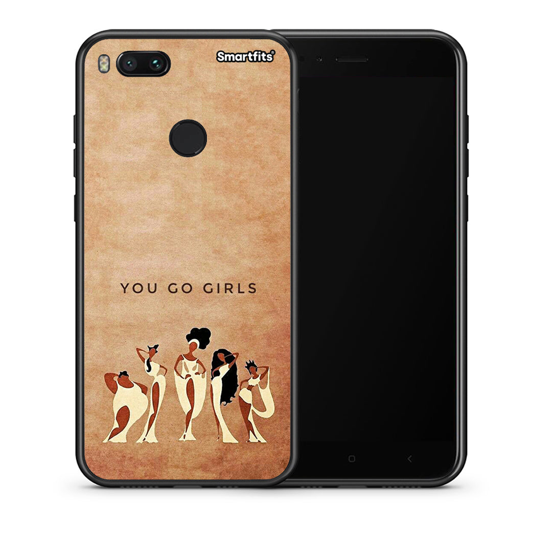 Θήκη Xiaomi Mi A1 You Go Girl από τη Smartfits με σχέδιο στο πίσω μέρος και μαύρο περίβλημα | Xiaomi Mi A1 You Go Girl case with colorful back and black bezels